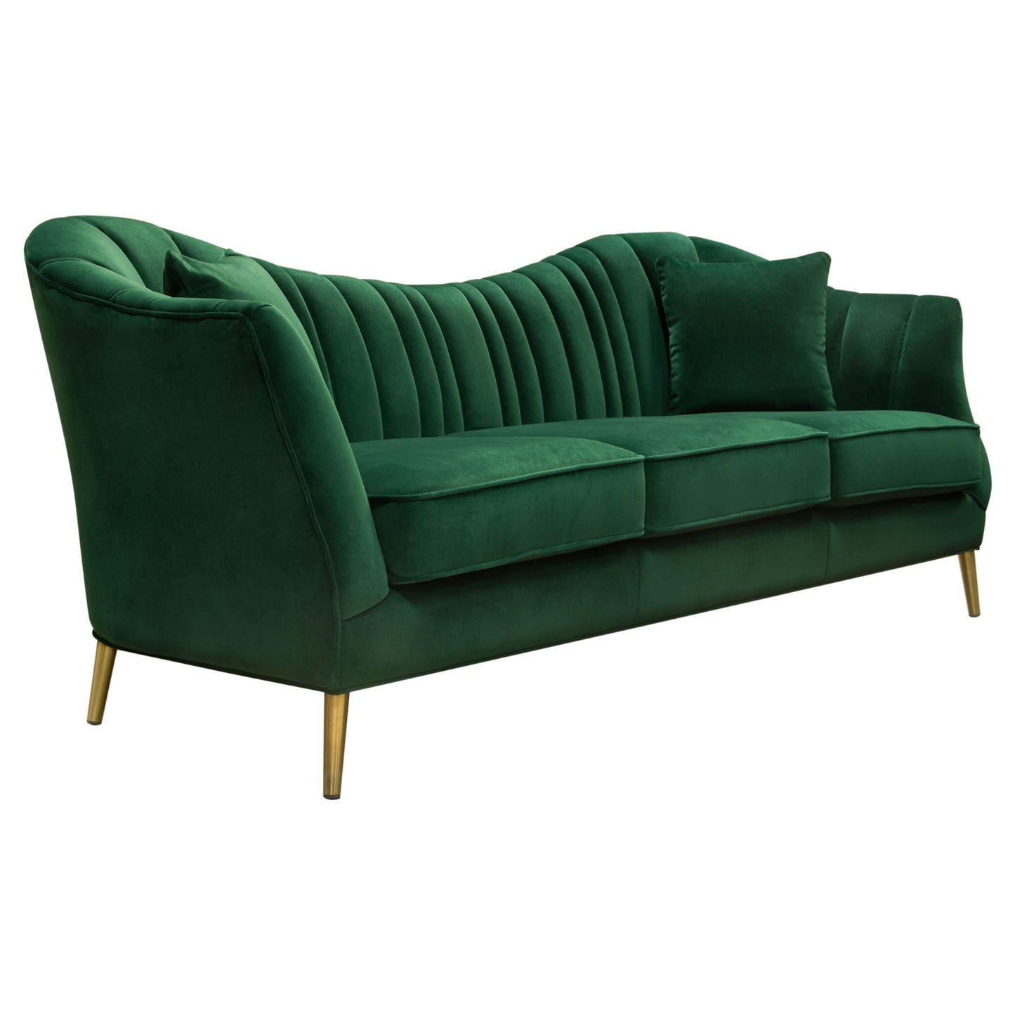 Ava Sofa in Emerald Green w/ Gold Leg by Diamond Sofa AVASOEM