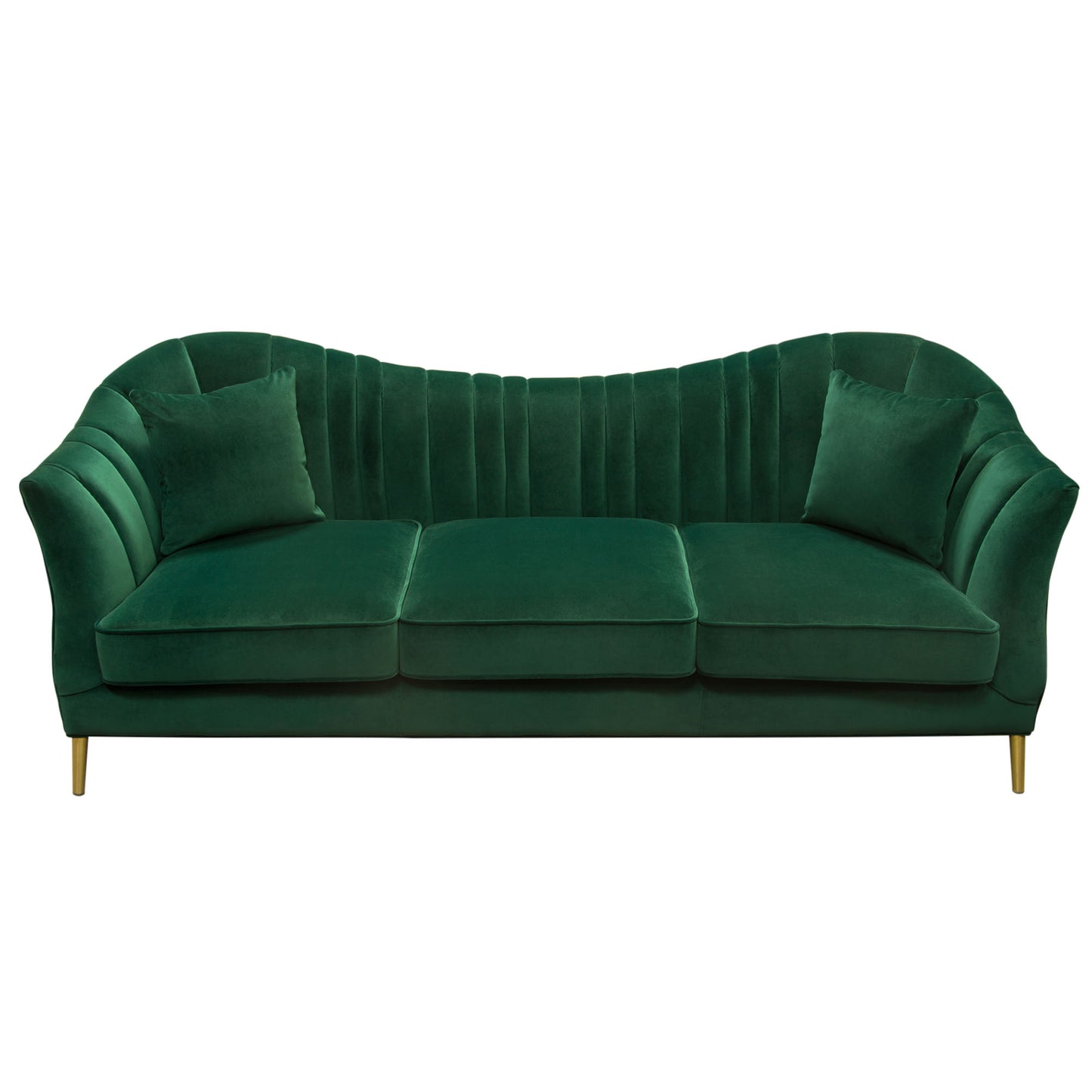 Ava Sofa in Emerald Green w/ Gold Leg by Diamond Sofa AVASOEM