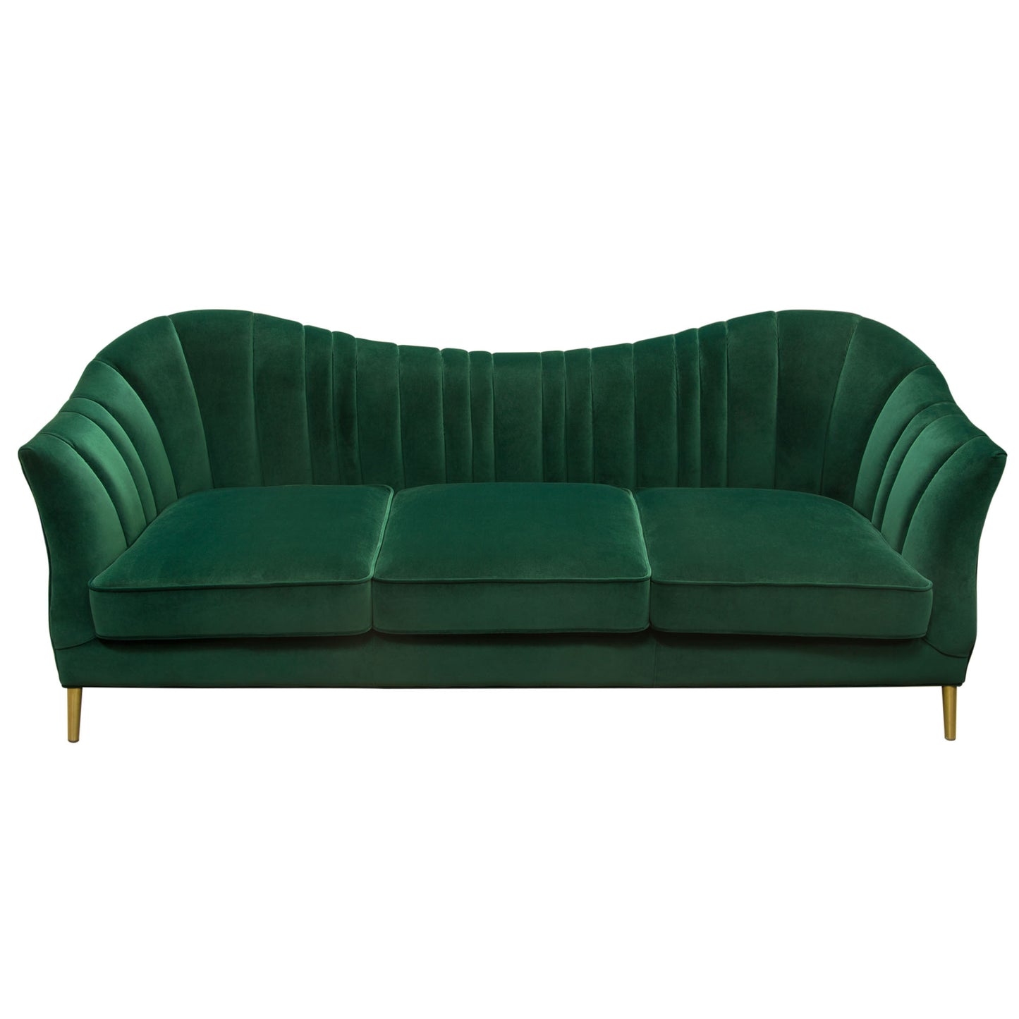 Ava Sofa in Emerald Green w/ Gold Leg by Diamond Sofa AVASOEM