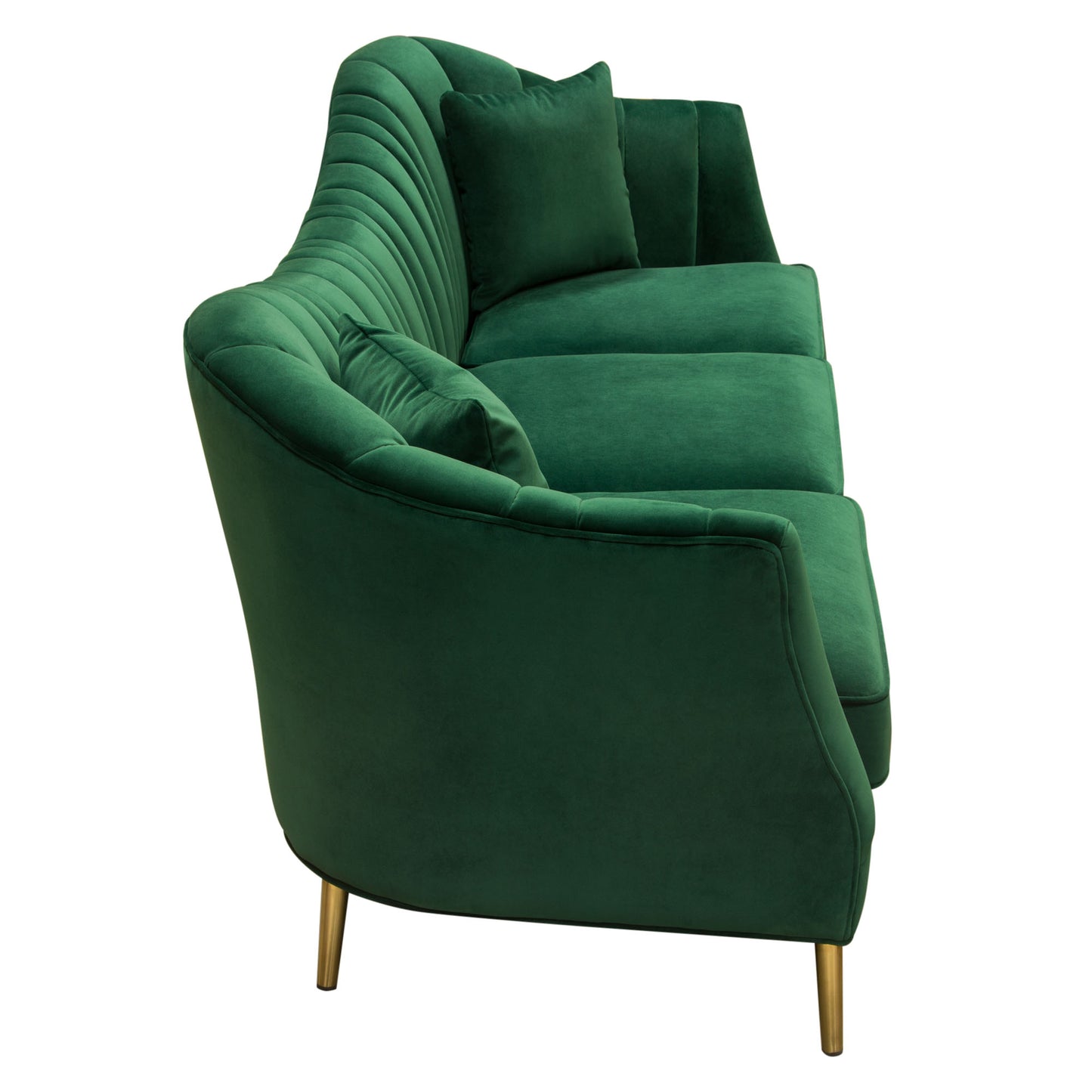 Ava Sofa in Emerald Green w/ Gold Leg by Diamond Sofa AVASOEM