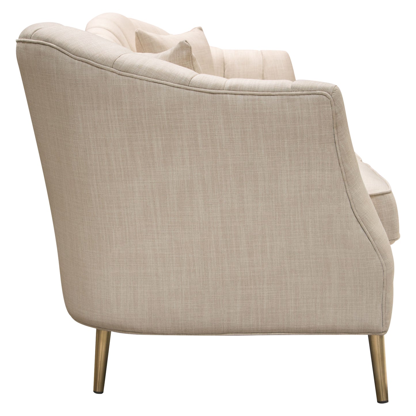 Ava Sofa in Sand Linen Fabric w/ Gold Leg by Diamond Sofa AVASOSD