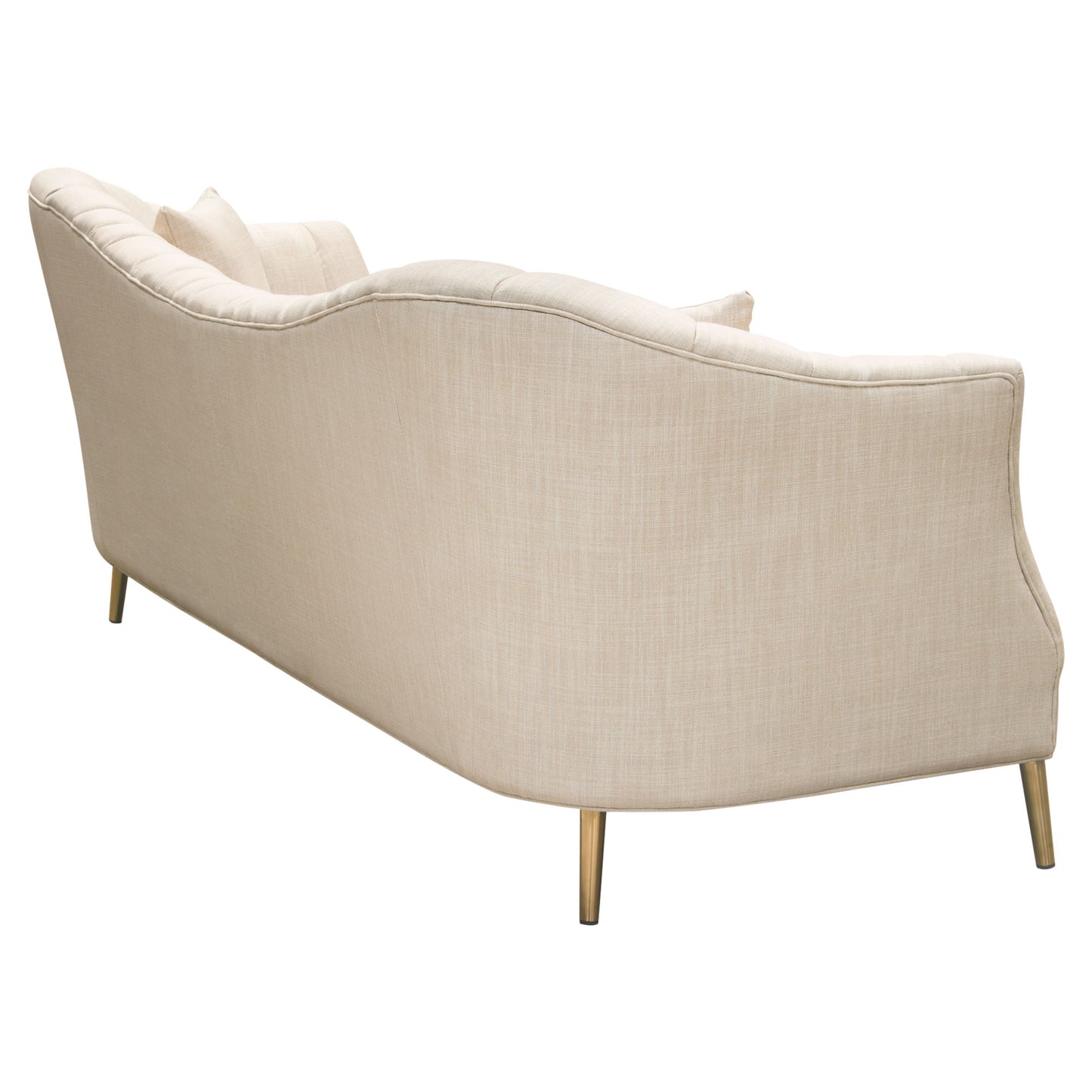 Ava Sofa in Sand Linen Fabric w/ Gold Leg by Diamond Sofa AVASOSD