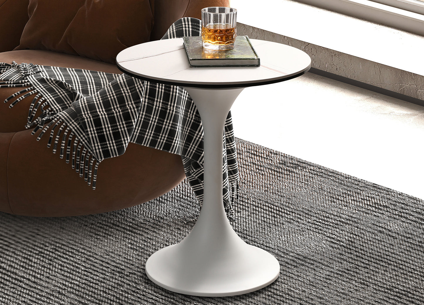 Whiteline Amarosa Side Table White ST1719-WHT