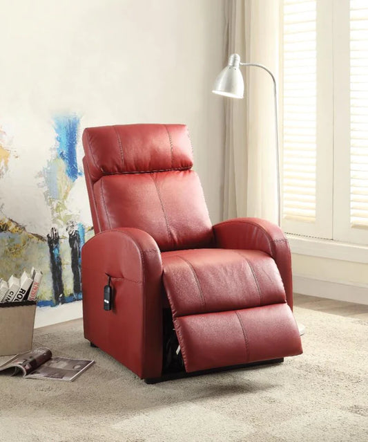 Benzara Ricardo Recliner with Power Lift, Red BM154311