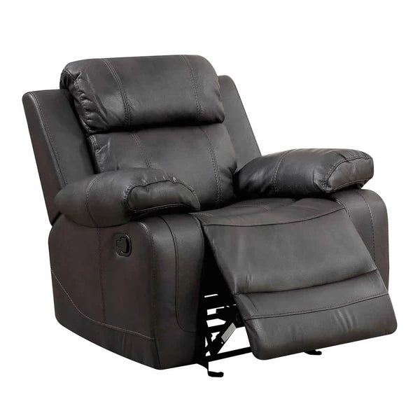 Benzara Leather Upholstered Glider  Recliner Chair, Brown BM181370