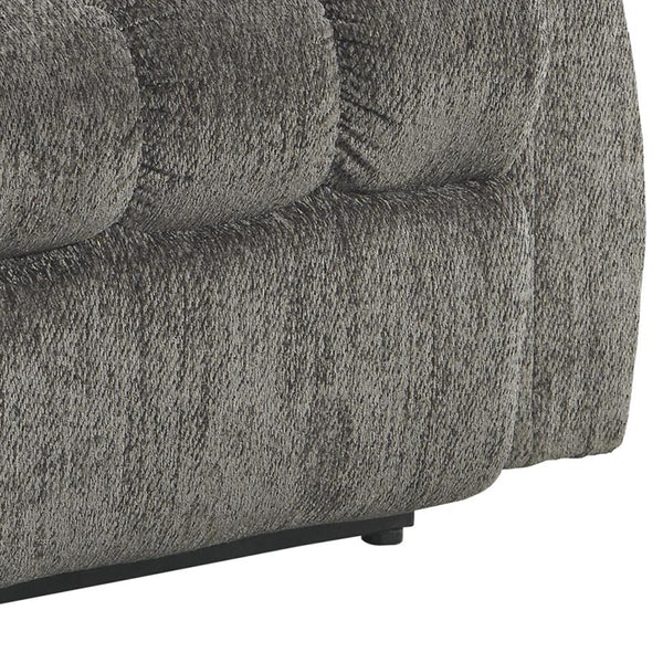 Benzara Upholstered Metal Frame Power Lift Recliner with Tufted Seat and Back, Gray BM209297