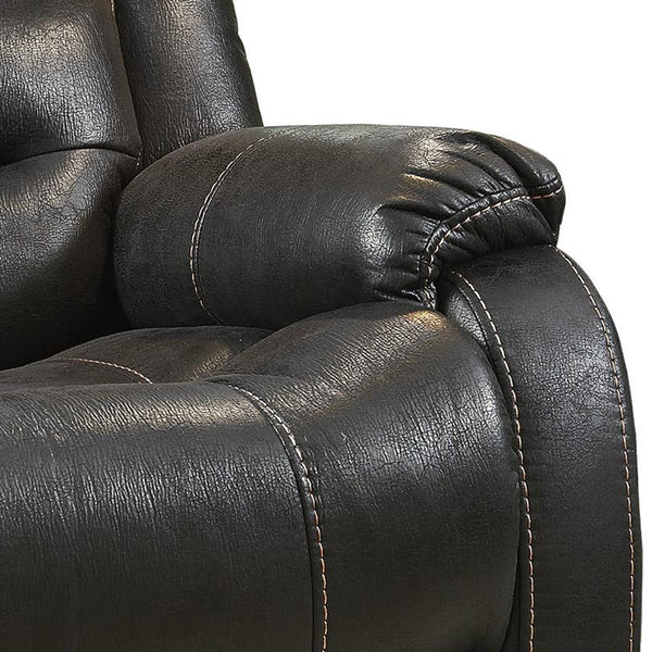 Benzara Leatherette Metal Frame Power Lift Recliner with Tufted Back, Black BM209303