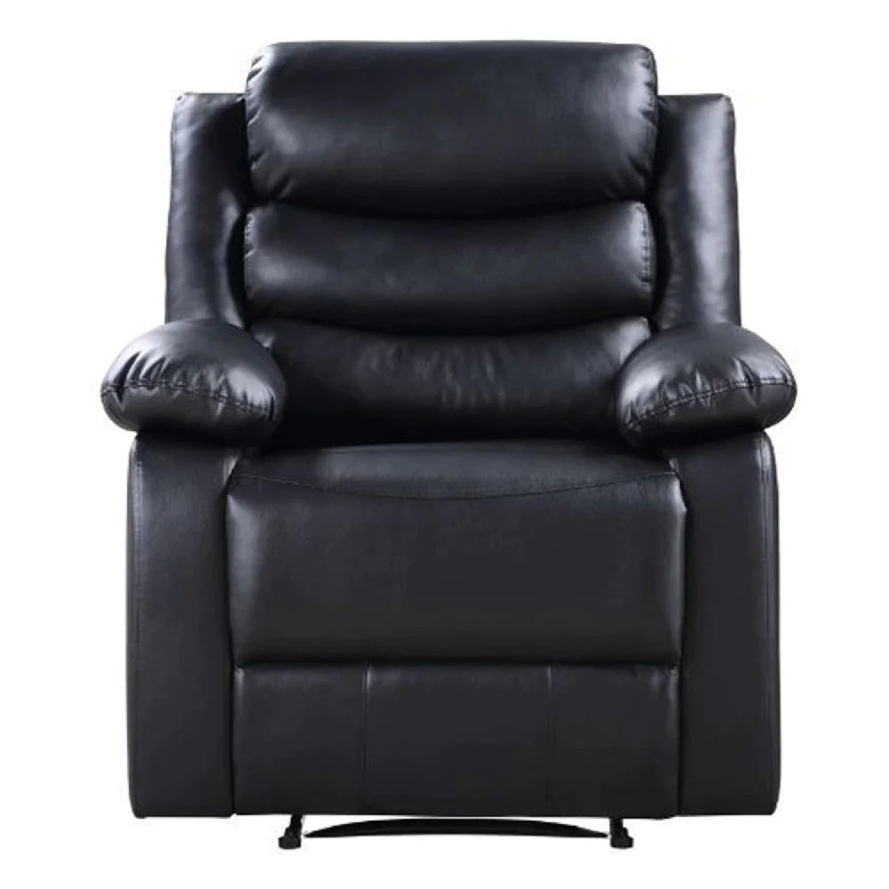 Benzara Power Recliner with Pocket Coil Seating and Pillow Top Arms, Black BM269194