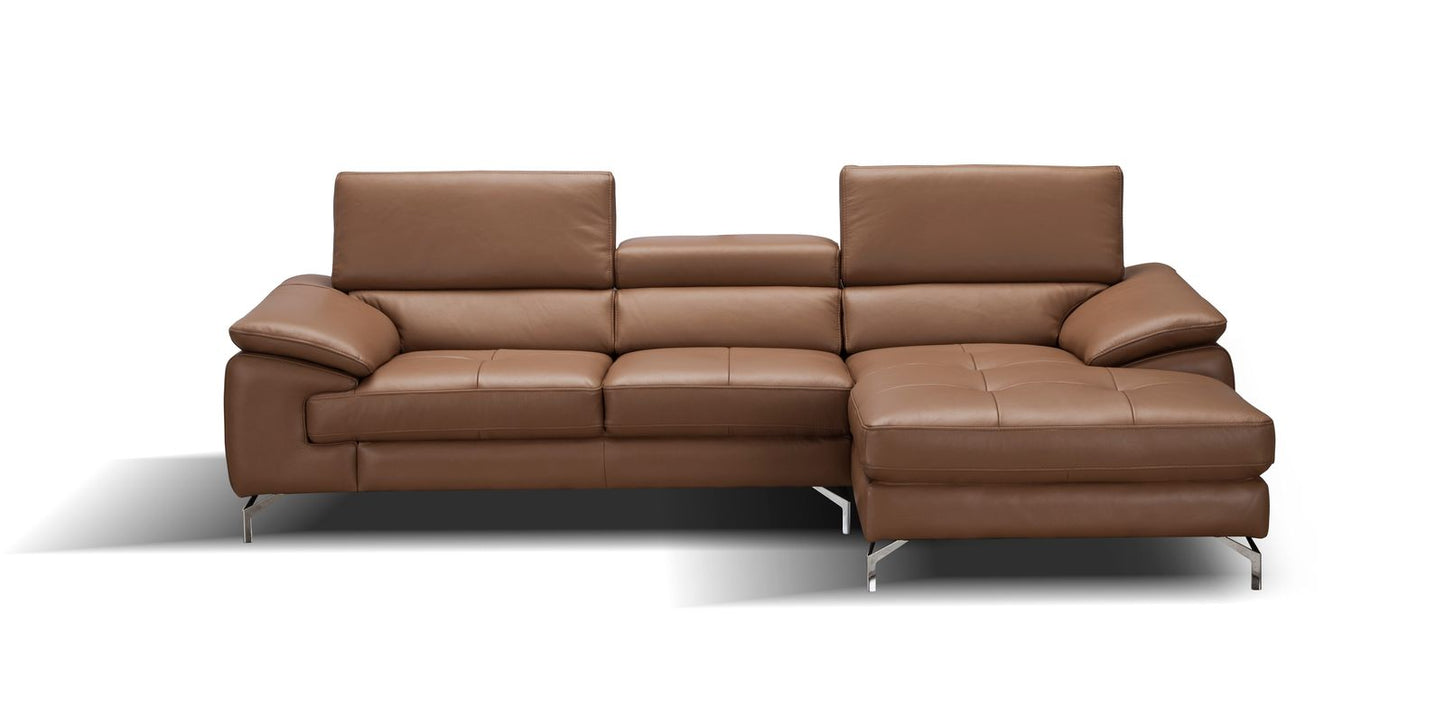 J&M Furniture A973B Italian Leather Mini Sectional