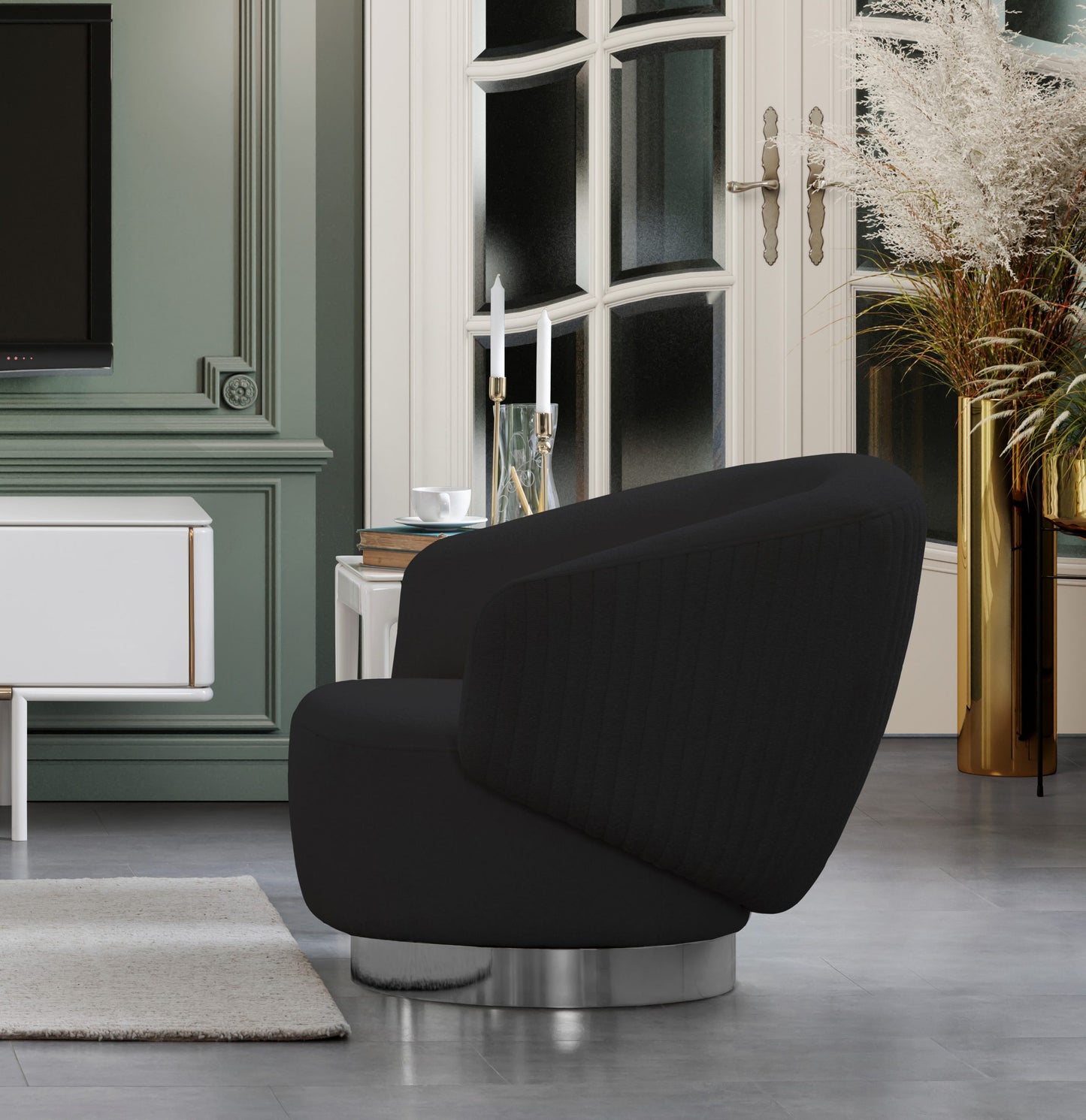 Whiteline Erzin Swivel Accent Chair CH1758F