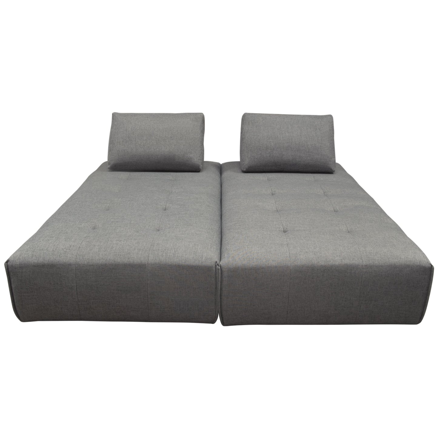 Cloud 2PC Lounge Seating Platforms with Moveable Backrest Supports in Space Grey Fabric by Diamond Sofa