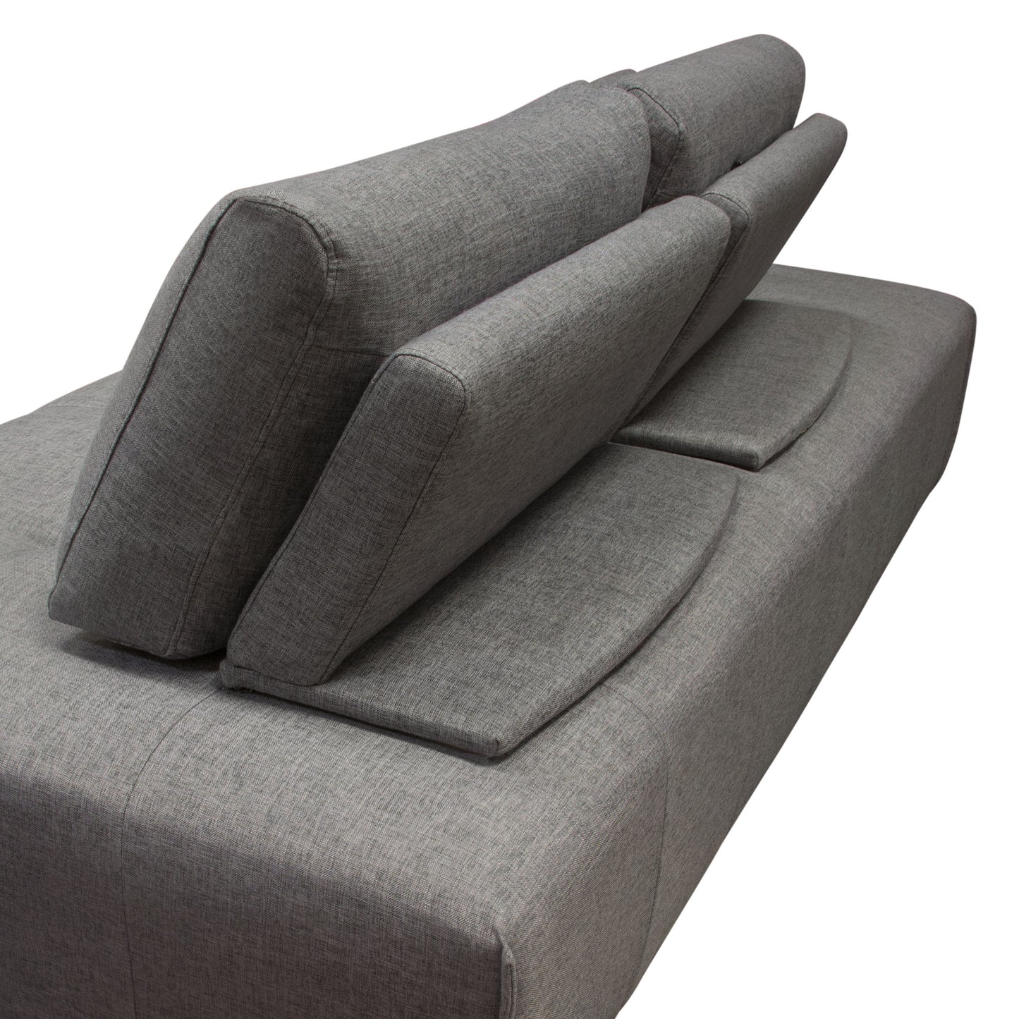 Cloud 2PC Lounge Seating Platforms with Moveable Backrest Supports in Space Grey Fabric by Diamond Sofa