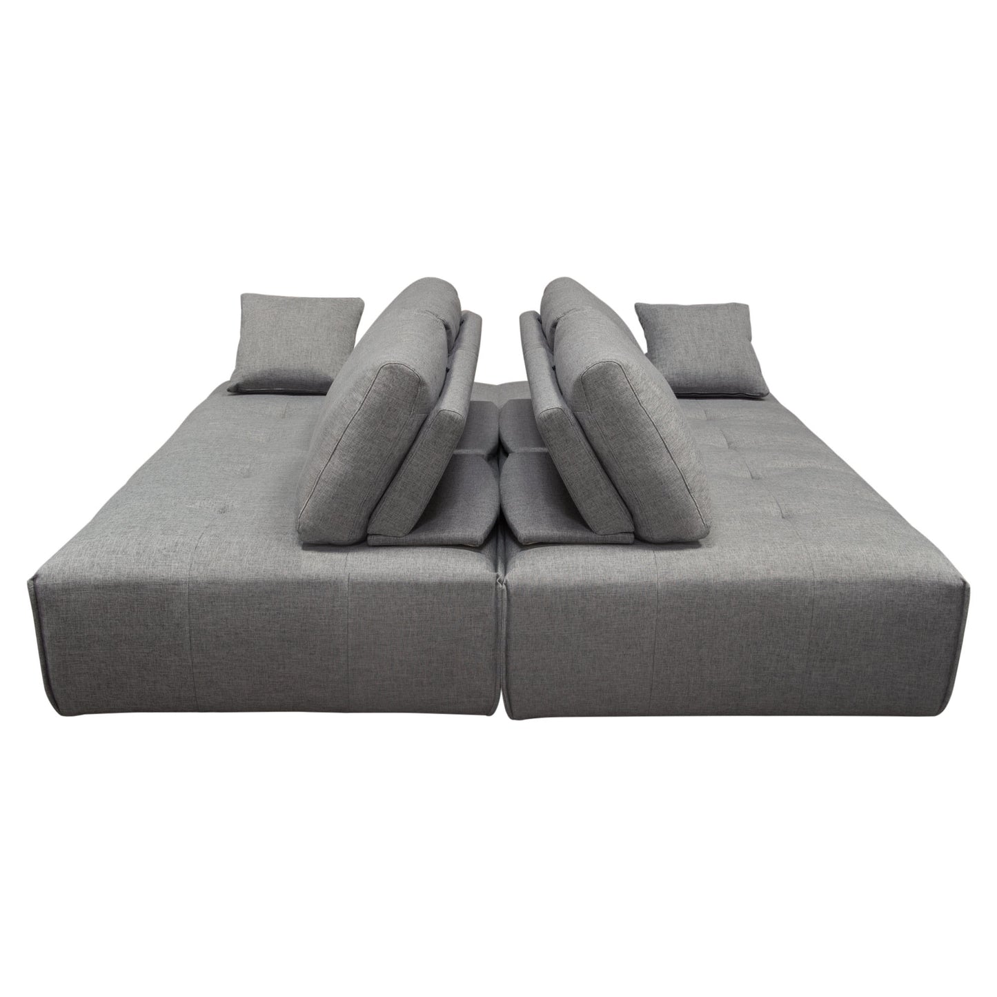 Cloud 2PC Lounge Seating Platforms with Moveable Backrest Supports in Space Grey Fabric by Diamond Sofa