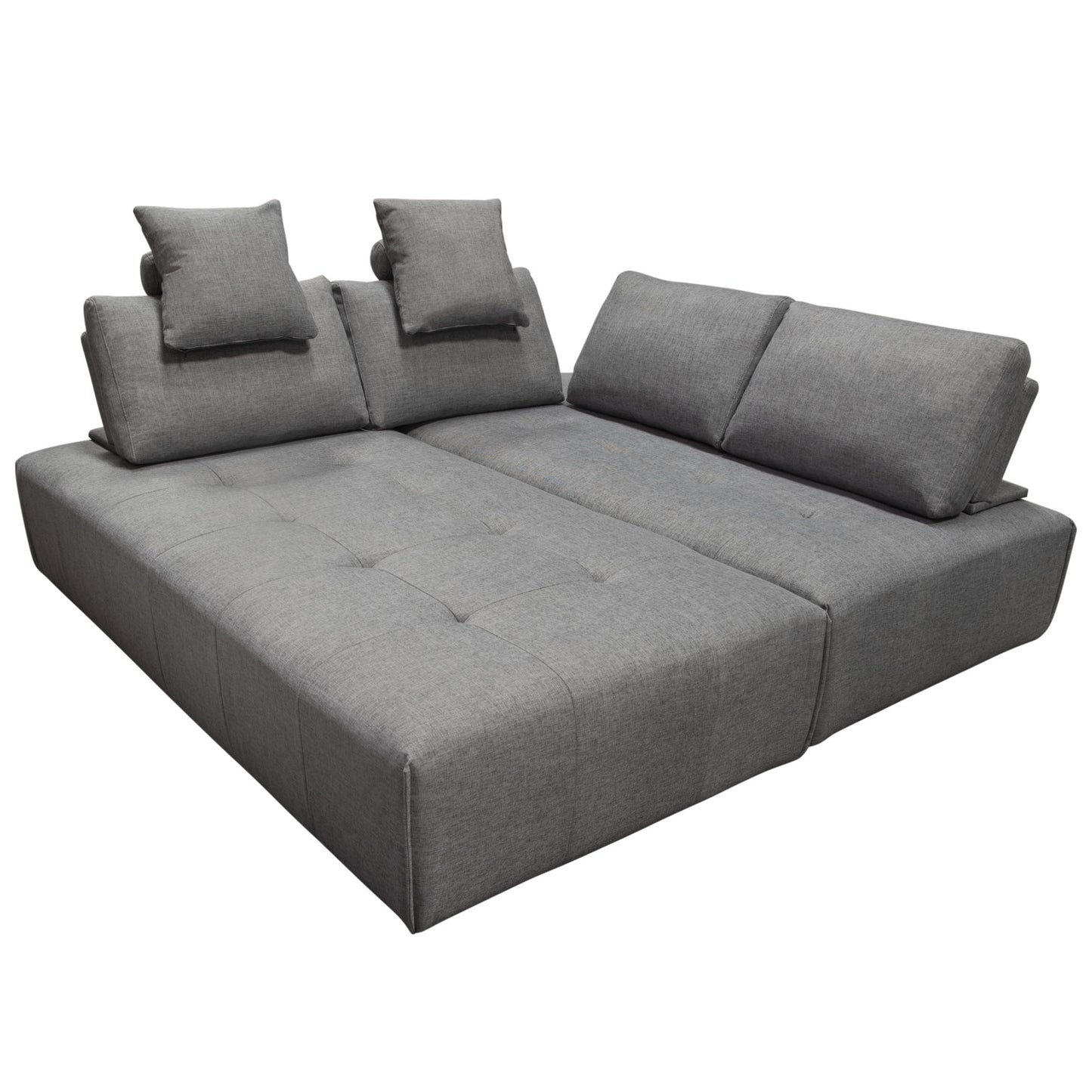 Cloud 2PC Lounge Seating Platforms with Moveable Backrest Supports in Space Grey Fabric by Diamond Sofa