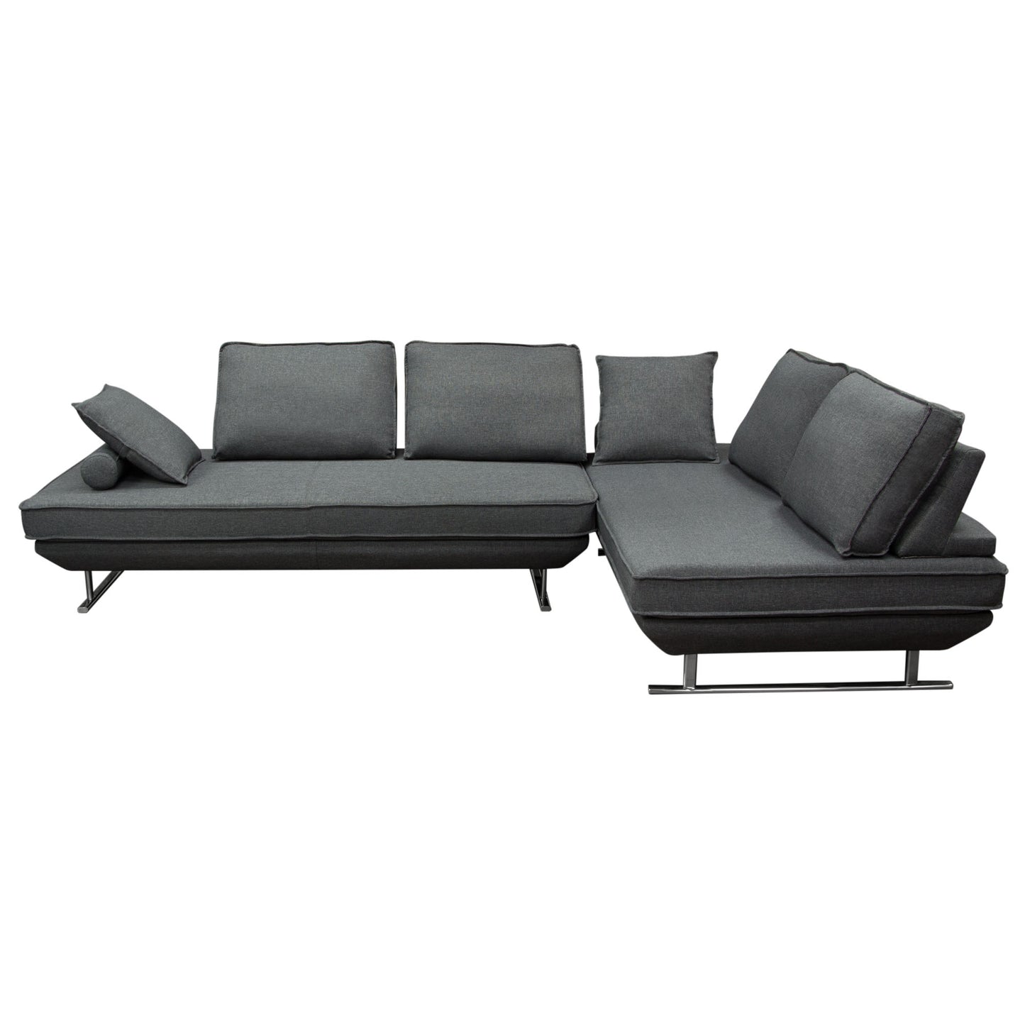 Dolce 2PC Lounge Seating Platforms with Moveable Backrest Supports by Diamond Sofa - Grey Fabric