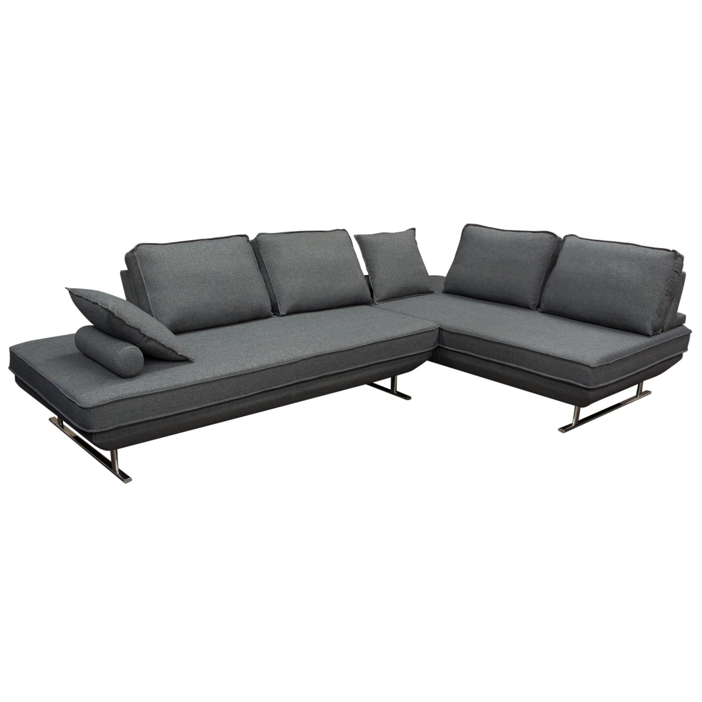 Dolce 2PC Lounge Seating Platforms with Moveable Backrest Supports by Diamond Sofa - Grey Fabric