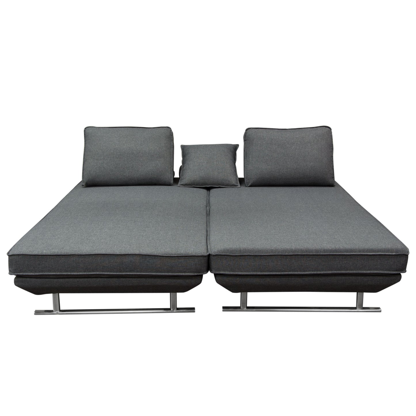 Dolce 2PC Lounge Seating Platforms with Moveable Backrest Supports by Diamond Sofa - Grey Fabric