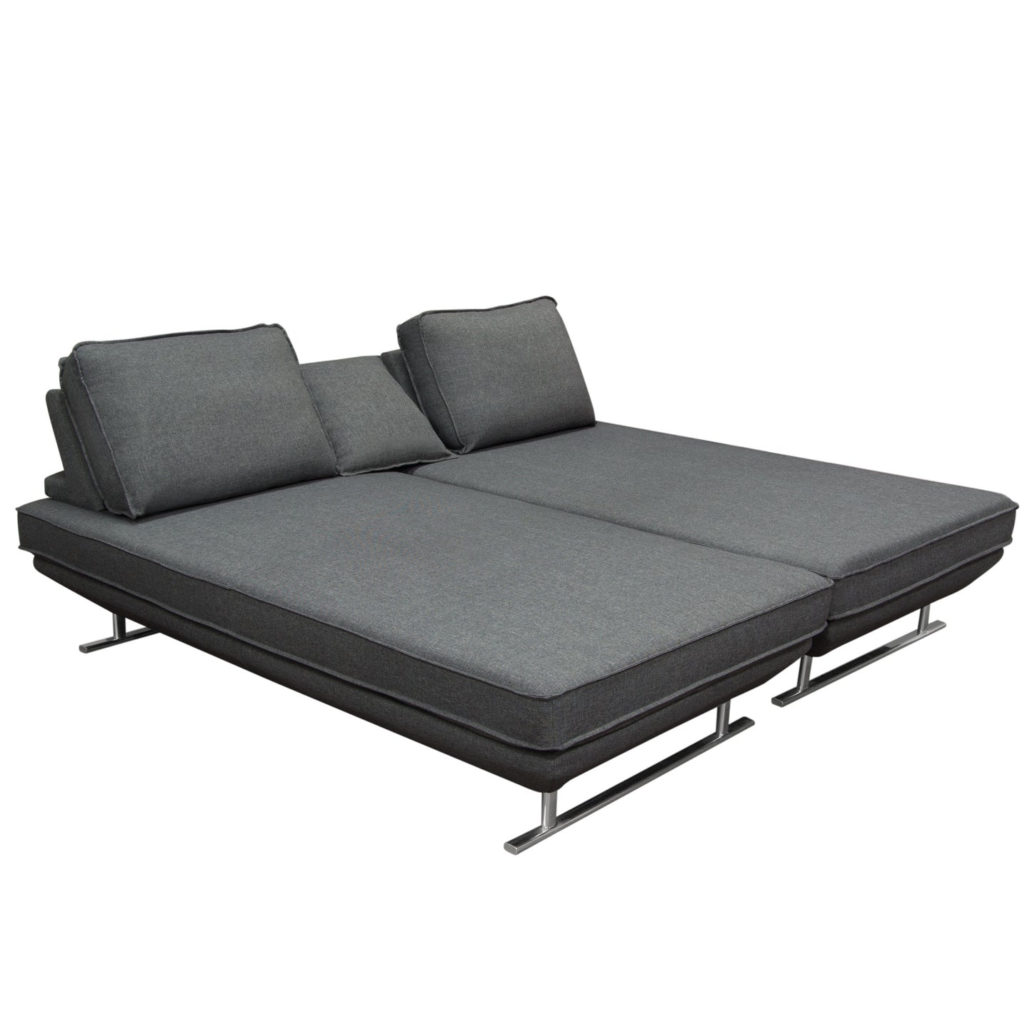 Dolce 2PC Lounge Seating Platforms with Moveable Backrest Supports by Diamond Sofa - Grey Fabric