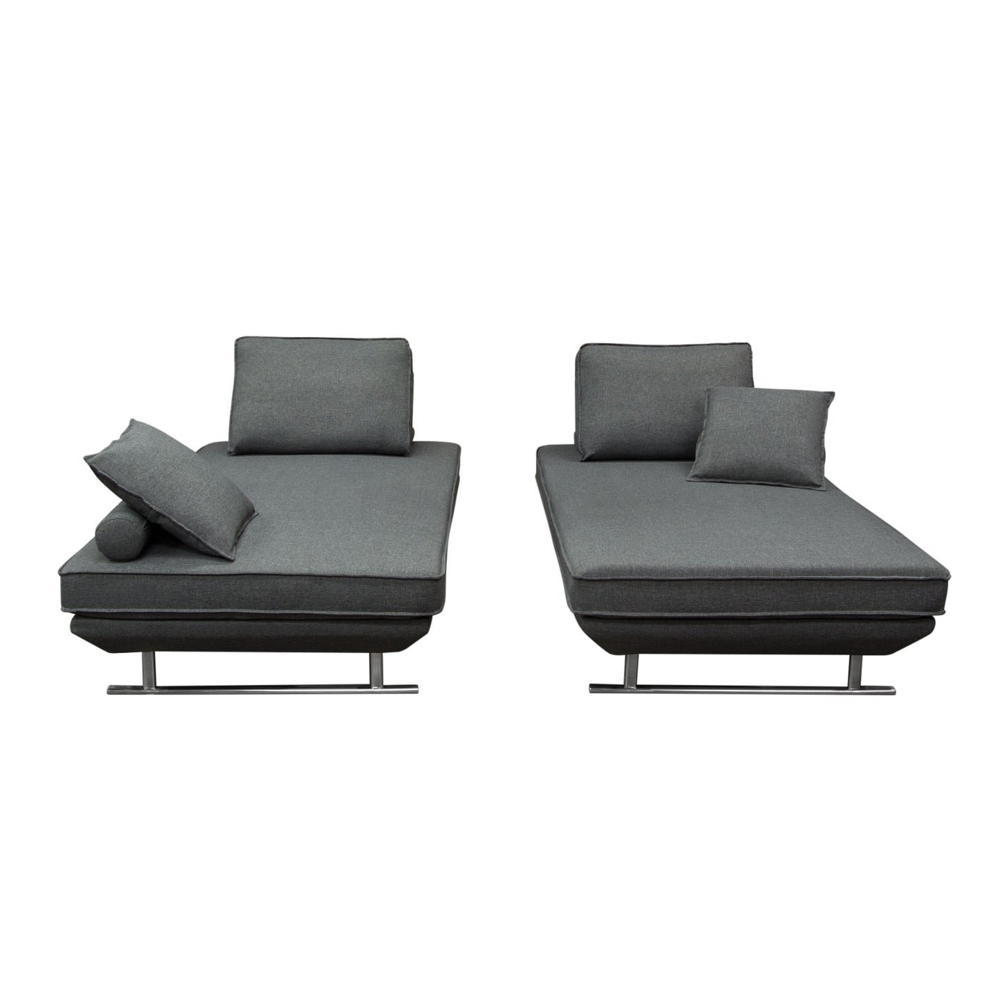 Dolce 2PC Lounge Seating Platforms with Moveable Backrest Supports by Diamond Sofa - Grey Fabric