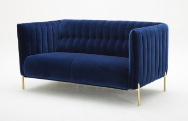 J&M Furniture Deco Chair, Sofa, Loveseat in Blue