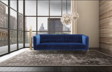 J&M Furniture Deco Chair, Sofa, Loveseat in Blue