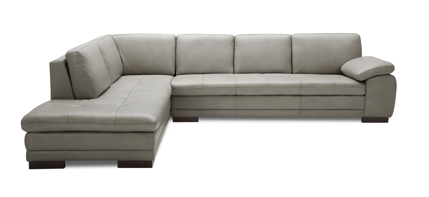 J&M Furniture 625 Italian Leather Sectional Grey