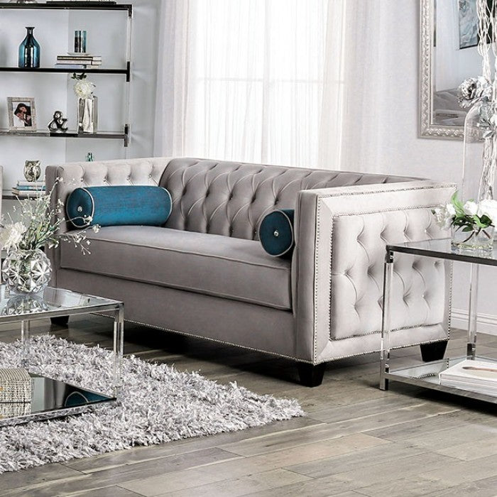 Furniture of America Amera Transitional Button Tufted Loveseat IDF-2283-LV