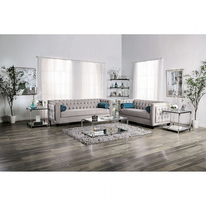 Furniture of America Amera Transitional Button Tufted Loveseat IDF-2283-LV