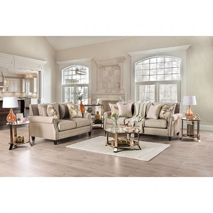 Furniture of America Lakemont Nailhead Trim Loveseat IDF-2676-LV