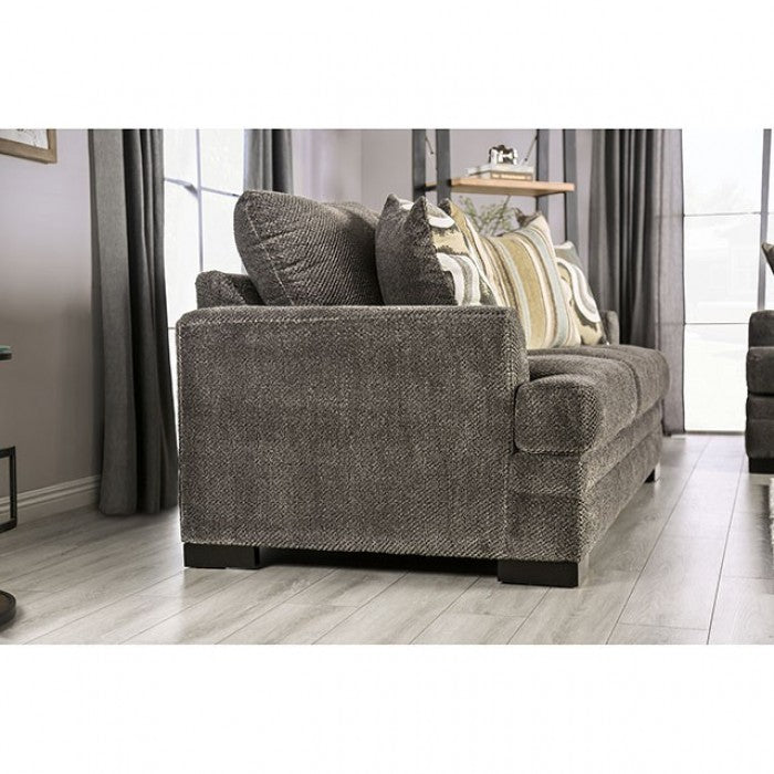 Furniture of America Korona Upholstered Loveseat in Gray IDF-3080-LV