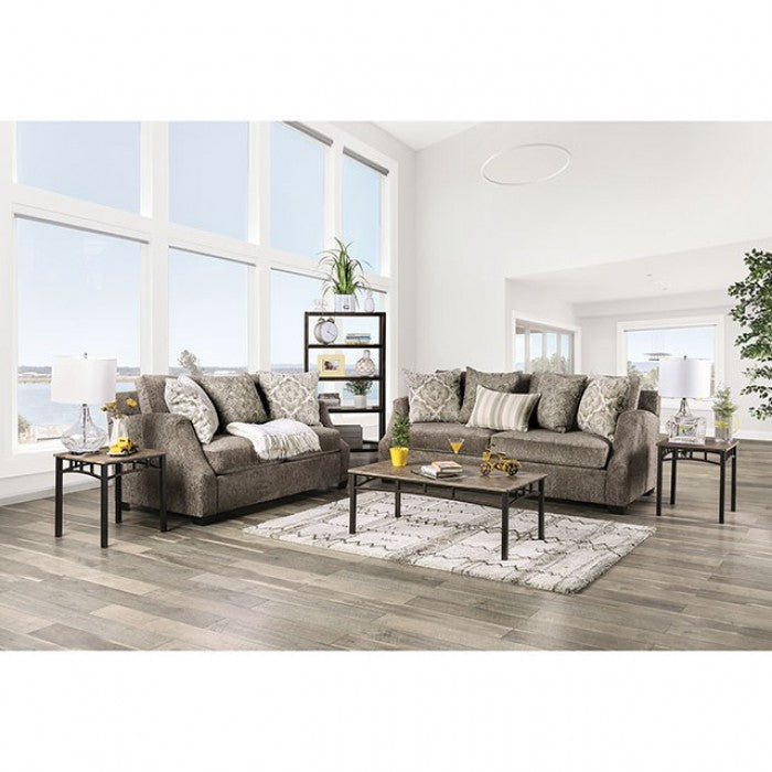 Furniture of America Quavo Upholstered Sofa in Gray IDF-3082-SF