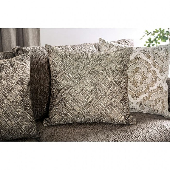 Furniture of America Quavo Upholstered Sofa in Gray IDF-3082-SF