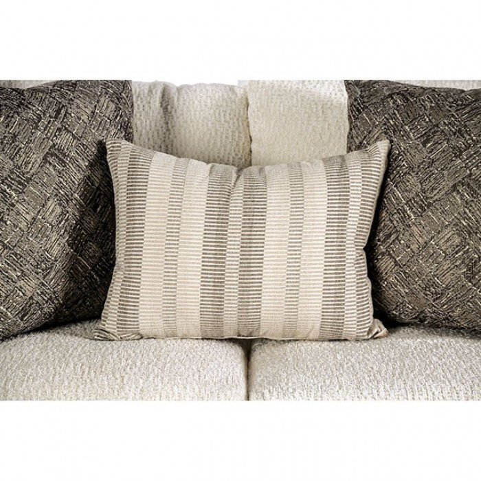 Furniture of America Quavo Upholstered Sofa in Ivory IDF-3083-SF