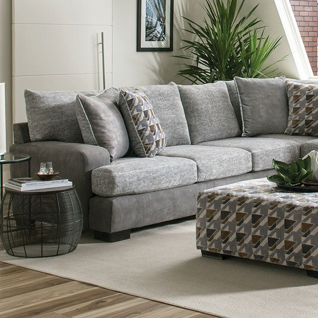 Furniture of America Saddlebrook T-Cushion Sectional IDF-5184-SEC