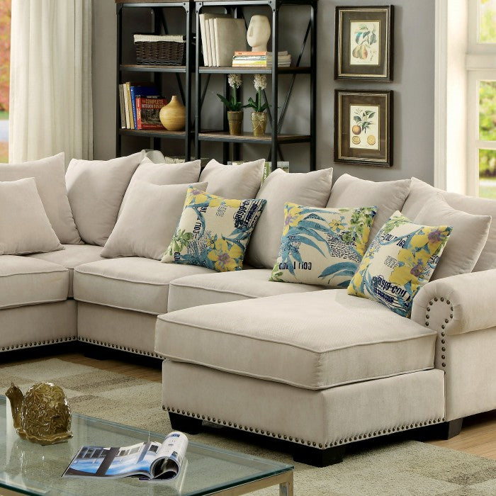 Furniture of America Pradeep Transitional U-Shape Sectional in Beige IDF-6156-SEC