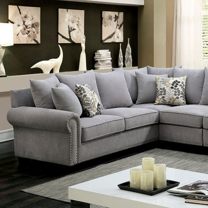 Furniture of America Pradeep Transitional U-Shape Sectional in Gray IDF-6156GY-SEC