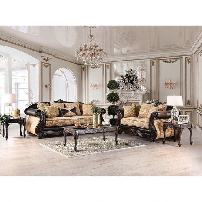 Furniture of America Byling Traditional Chenille Sofa IDF-6423-SF