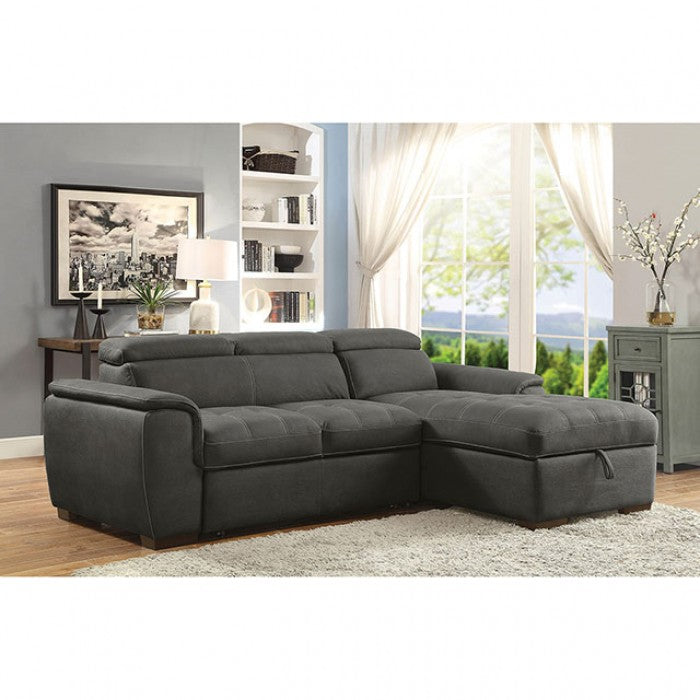 Furniture of America Lendra Contemporary Hidden Storage Sectional