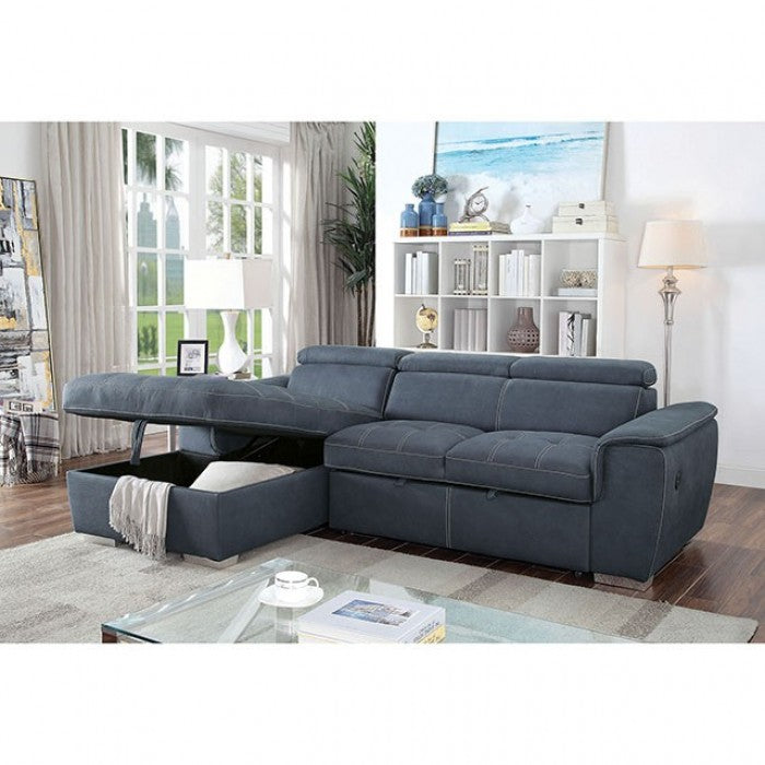 Furniture of America Patt Contemporary Adjustable Headrest Sectional