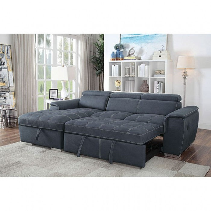 Furniture of America Patt Contemporary Adjustable Headrest Sectional