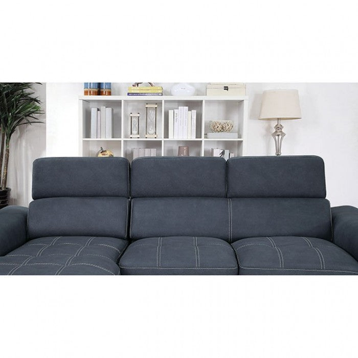 Furniture of America Patt Contemporary Adjustable Headrest Sectional