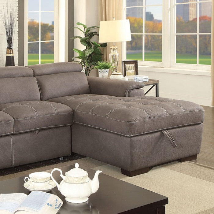 Furniture of America Lendra Contemporary Hidden Storage Sectional