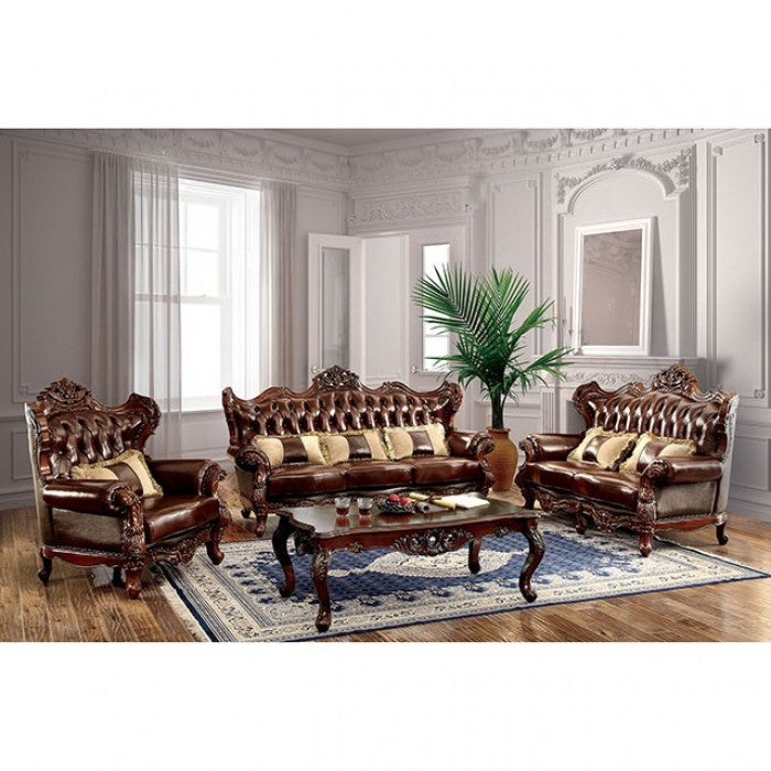 Furniture of America Grenda Traditional Button Tufted Loveseat IDF-6786-LV