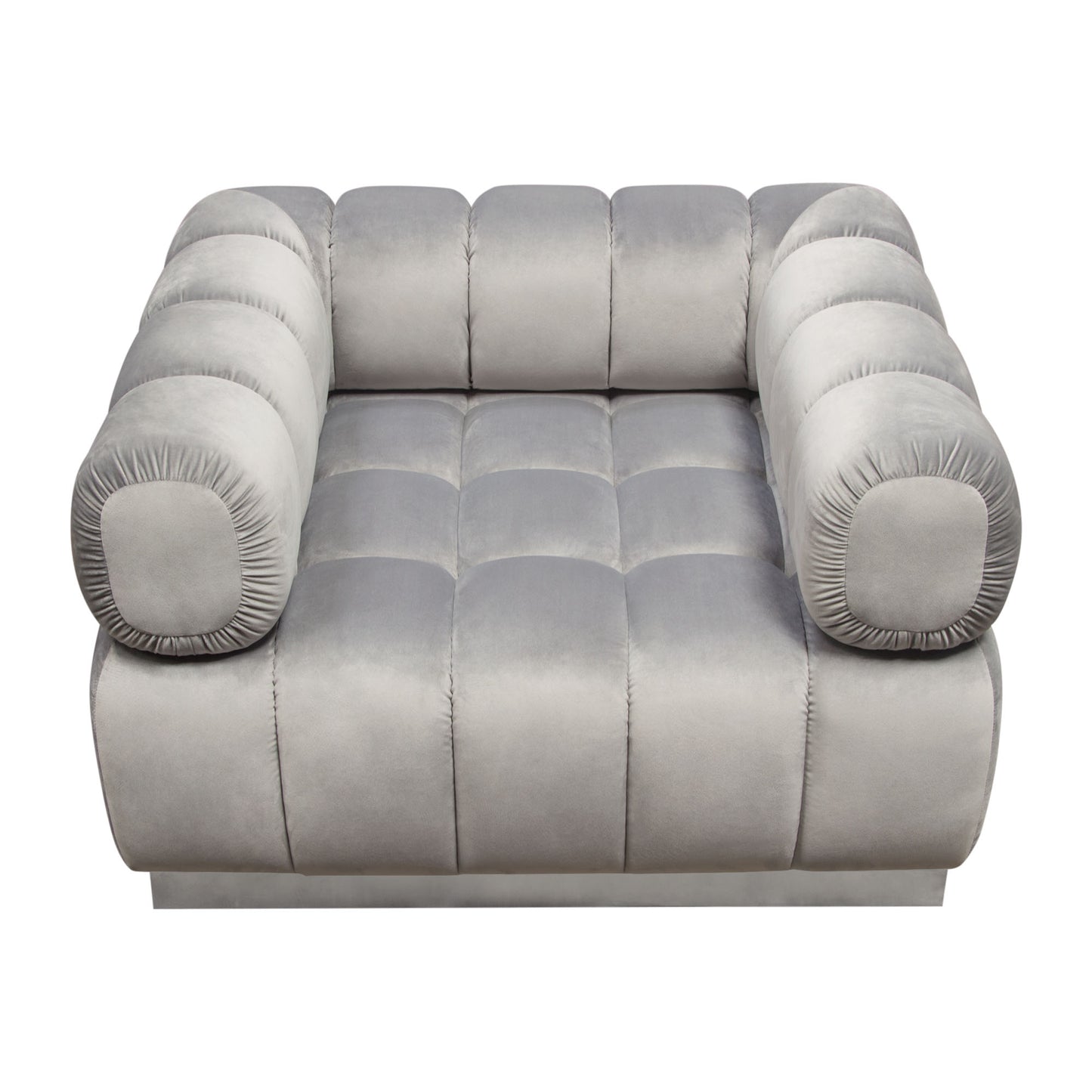 Image Low Profile Chair Velvet w/ Brushed Silver/Gold Base by Diamond Sofa