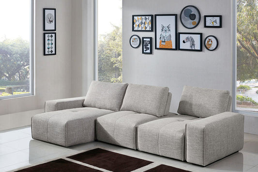 Jazz Modular 3-Seater Chaise Sectional with Adjustable Backrests in Light Brown Fabric by Diamond Sofa