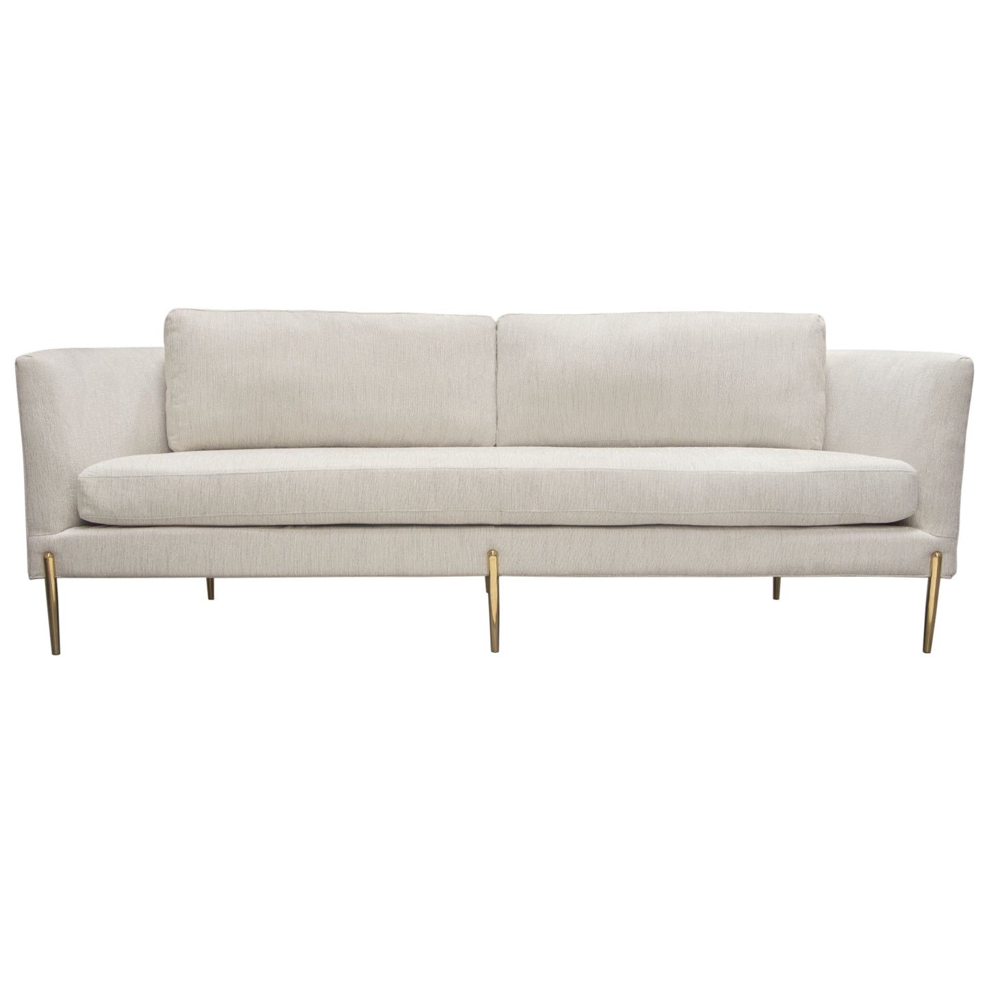 Lane Sofa in Light Cream Fabric with Gold Metal Legs by Diamond Sofa LANESOCM