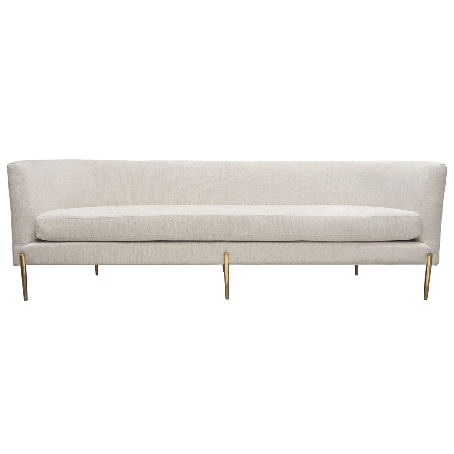 Lane Sofa in Light Cream Fabric with Gold Metal Legs by Diamond Sofa LANESOCM