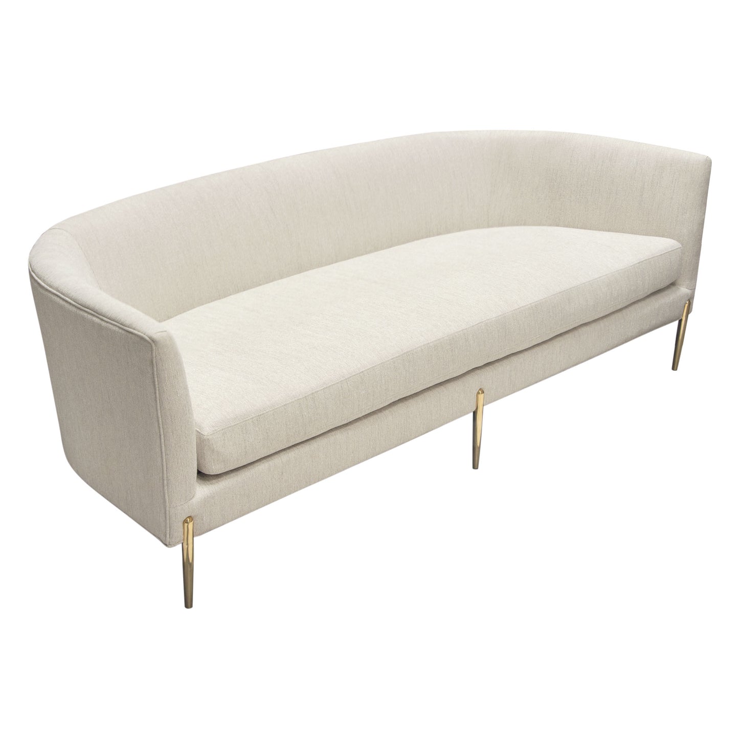 Lane Sofa in Light Cream Fabric with Gold Metal Legs by Diamond Sofa LANESOCM