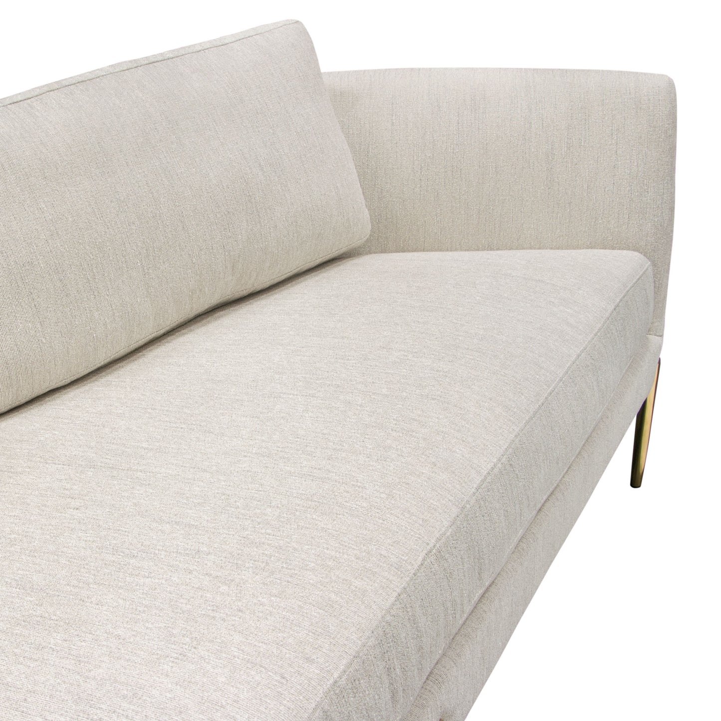 Lane Sofa in Light Cream Fabric with Gold Metal Legs by Diamond Sofa LANESOCM