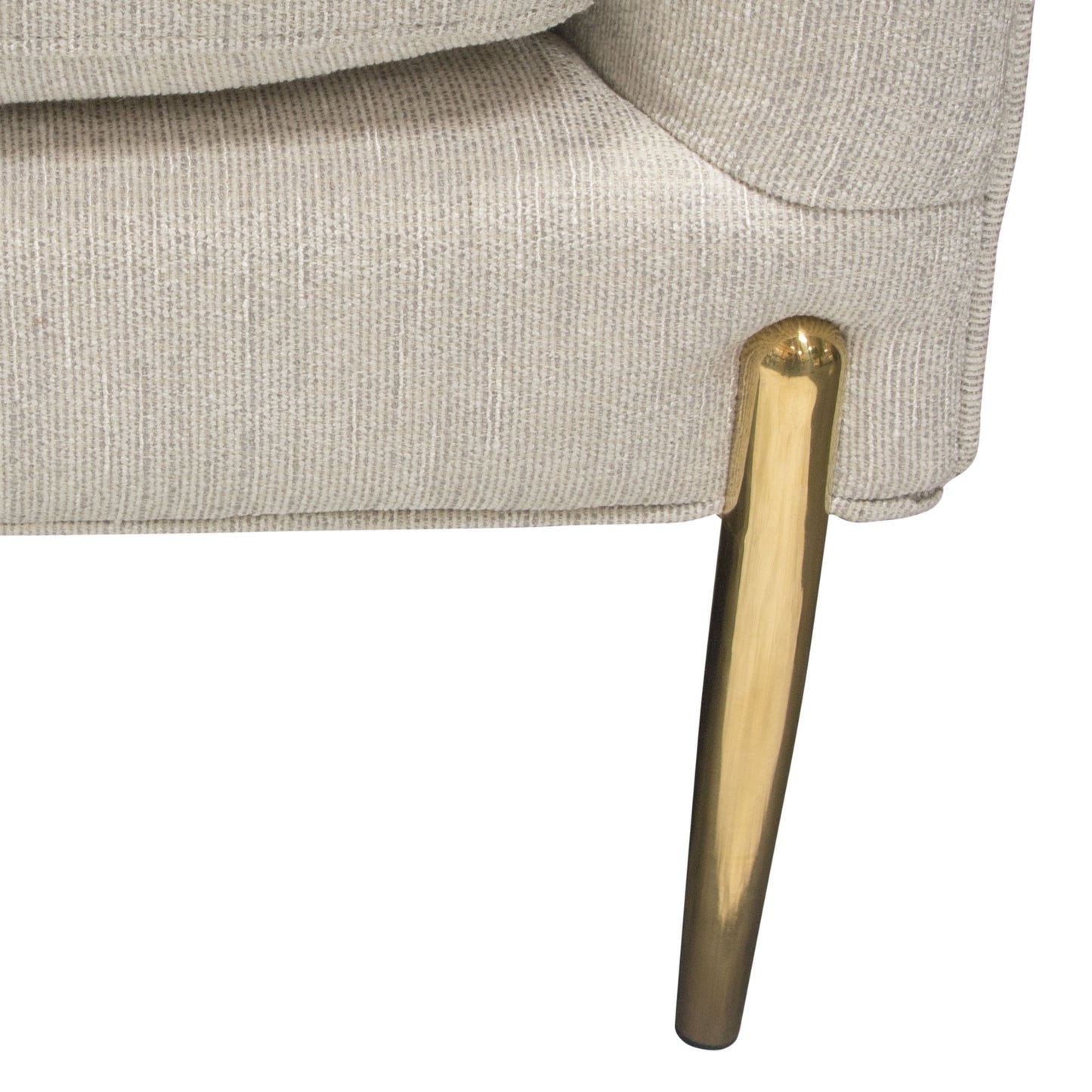 Lane Sofa in Light Cream Fabric with Gold Metal Legs by Diamond Sofa LANESOCM